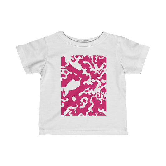 Infant Unisex Lightweight Fine Jersey T-Shirt | 6M-24M | Camouflage Fuchsia & White Design
