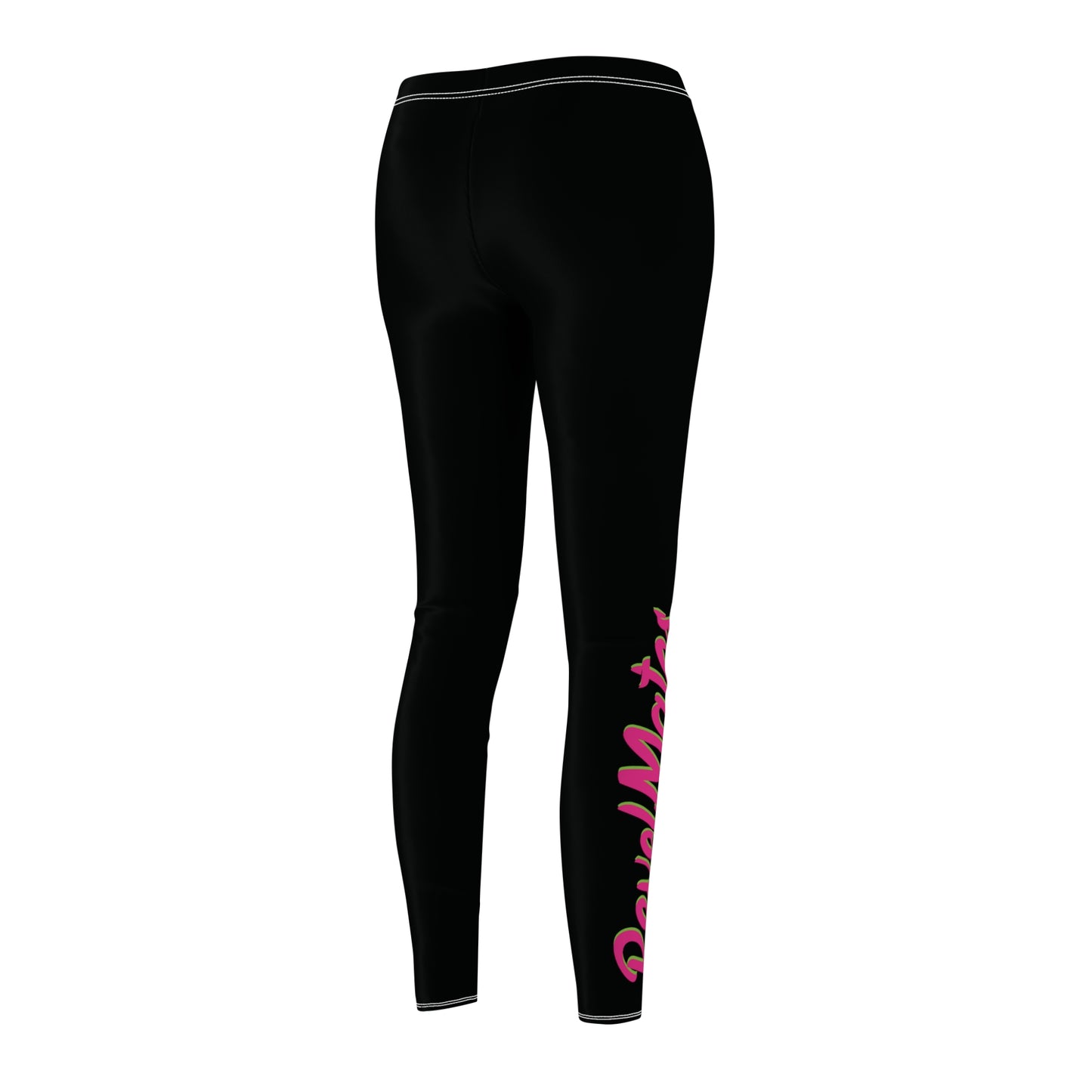 Women's Cut & Sew Casual Leggings | Black & Fuchsia RevelMates Design