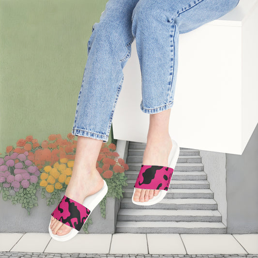 Women's Removable Strap Sandals | Camouflage Fuchsia & Black Design | 2 colors