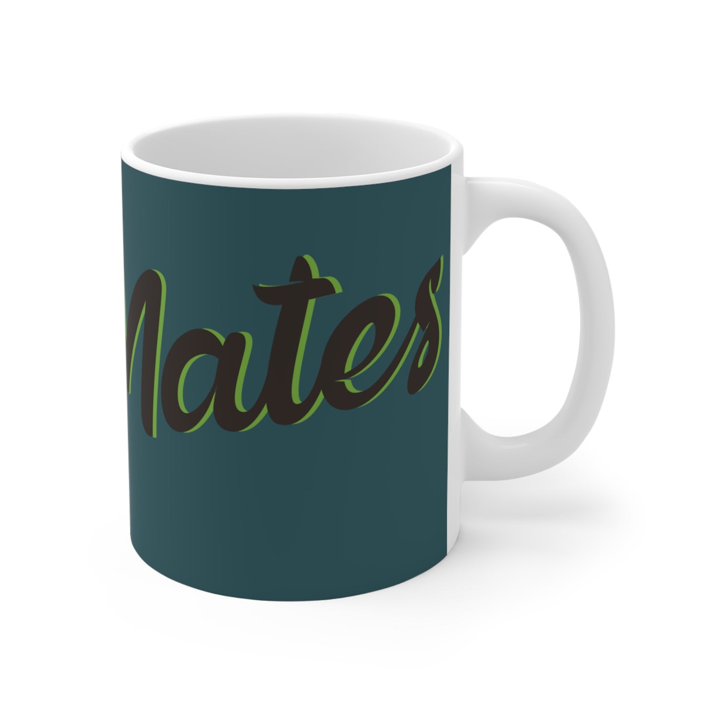 Ceramic Mug 11oz (330 ml) | Turquoise & Brown RevelMates Design