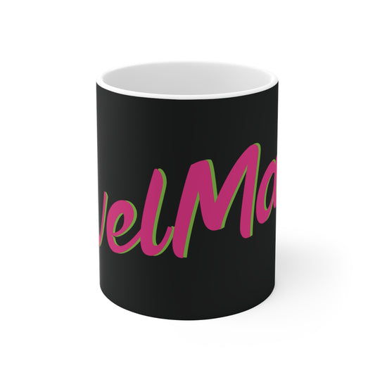 Ceramic Mug 11oz (330 ml) | Black & Fuchsia RevelMates Design