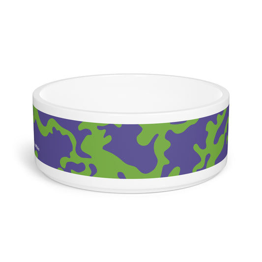 Pet Bowl 16oz (473ml) | Camouflage Lavender & Lime Design