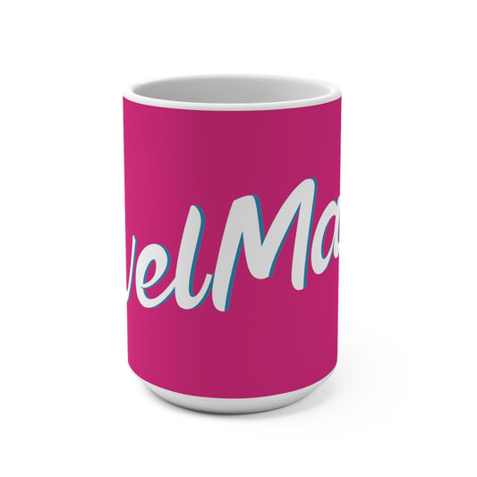 Ceramic Mug 15oz (440 ml) | Fuchsia & White RevelMates Design