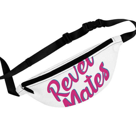 Unisex Fanny Pack | Waist Pack | Hip Pack | Hip Bag | Hips Bag | Waist Bag | White & Fuchsia RevelMates Design
