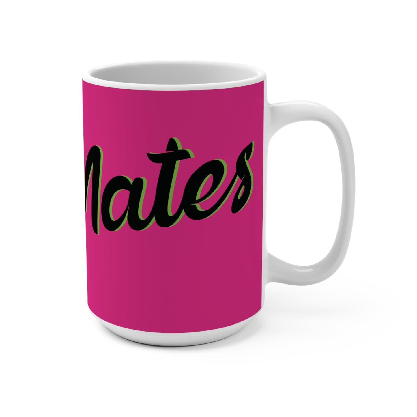 Ceramic Mug 15oz (440 ml) | Fuchsia & Black RevelMates Design