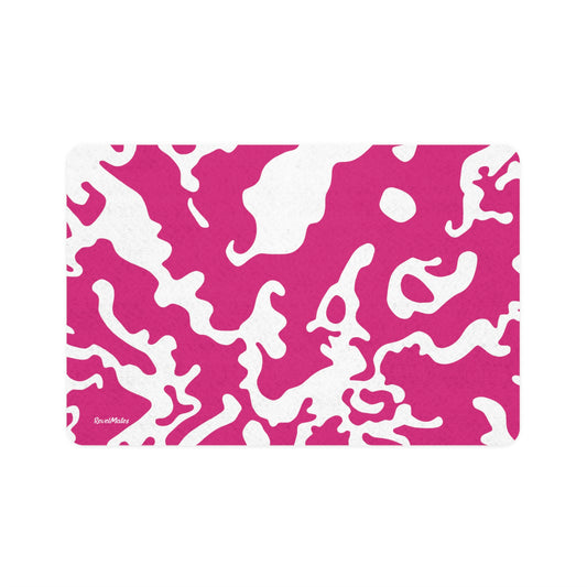 Camuflaje Fucsia&Blanco | Tapete para comida para mascotas (12"x18") | para perros, gatos y todas las mascotas queridas