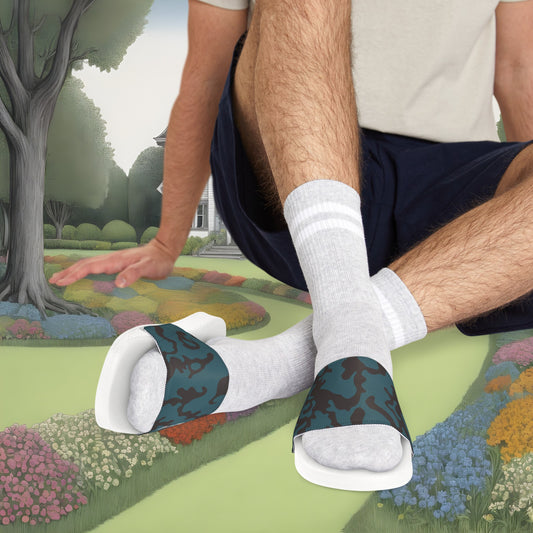 Men's Removable Strap Sandals | Camouflage Turquoise & Brown Design | 2 colors