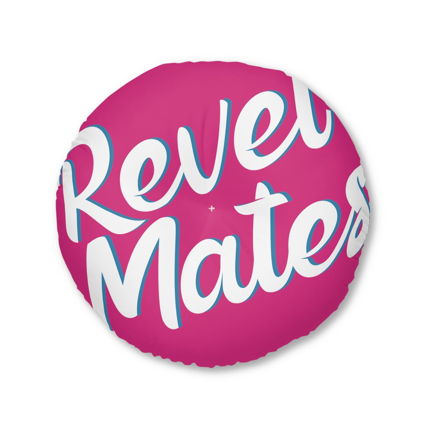 Round Tufted Floor Pillow | for Pets and Companions | Fuchsia & White RevelMates Design