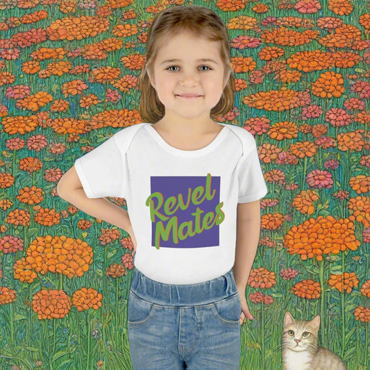 Infant Unisex Baby Rib Bodysuit | NB-24M | Lavender & Lime RevelMates Square Design | 4 colors