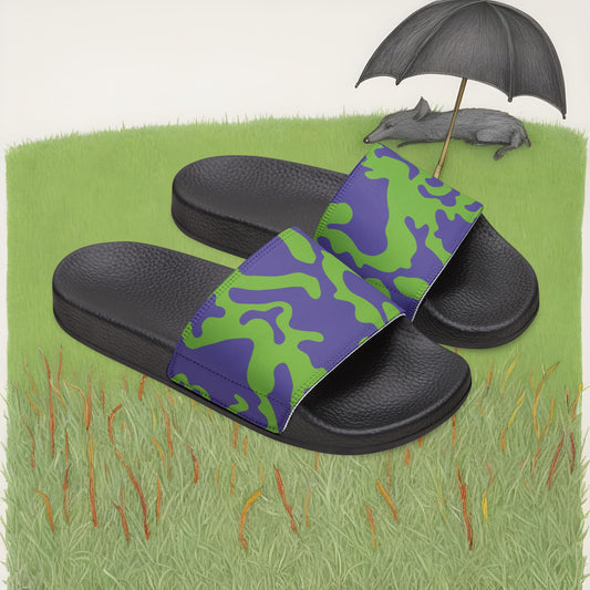 Women's Removable Strap Sandals | Camouflage Lavender & Lime Design | 2 colors