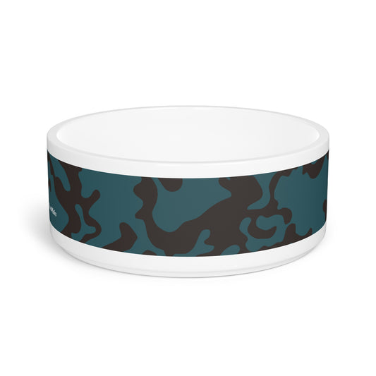 Pet Bowl 16oz (473ml) | Camouflage Turquoise & Brown Design