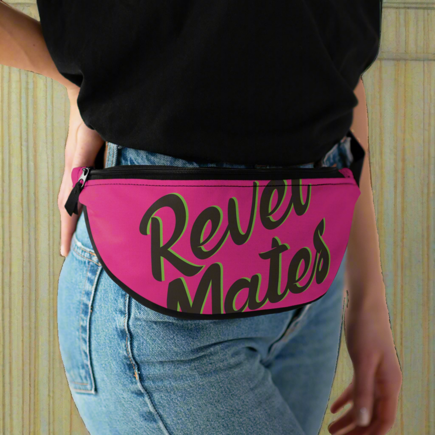 Unisex Fanny Pack | Waist Pack | Hip Pack | Hip Bag | Hips Bag | Waist Bag | Fuchsia & Black RevelMates Design