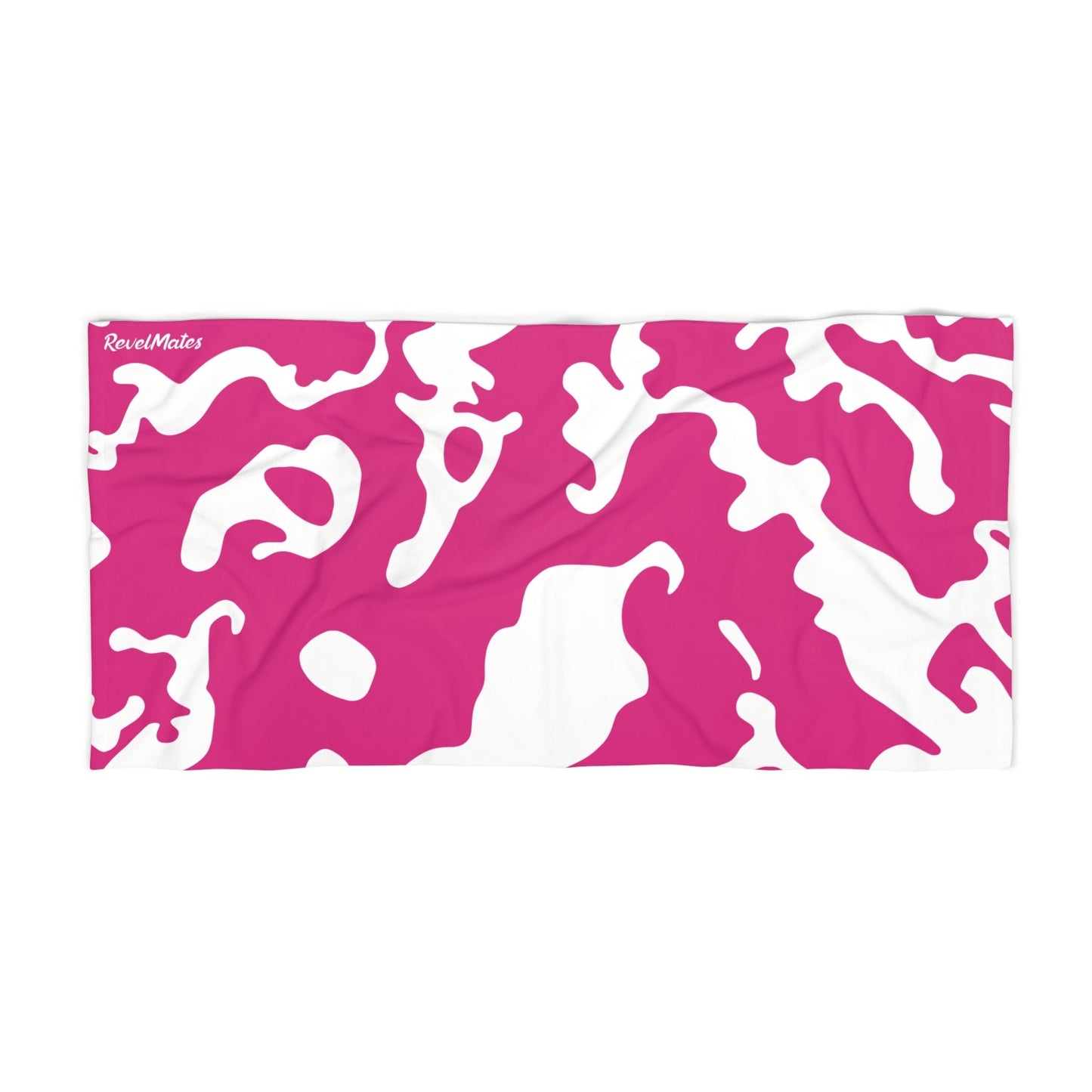 Pet Bath Towel | Camouflage Fuchsia & White Design