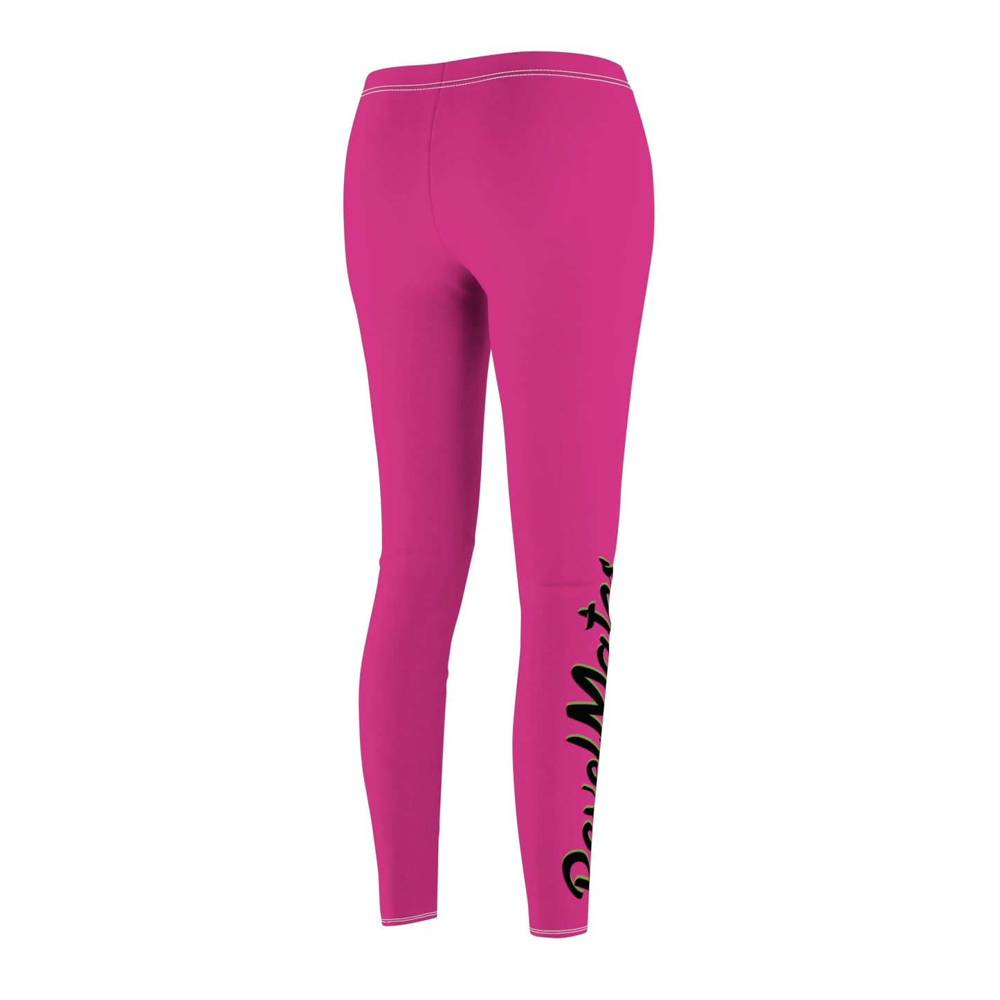 Women's Cut & Sew Casual Leggings | Fuchsia & Black RevelMates Design