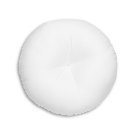 Round Tufted Floor Pillow | for Pets and Companions | White & Fuchsia RevelMates Design