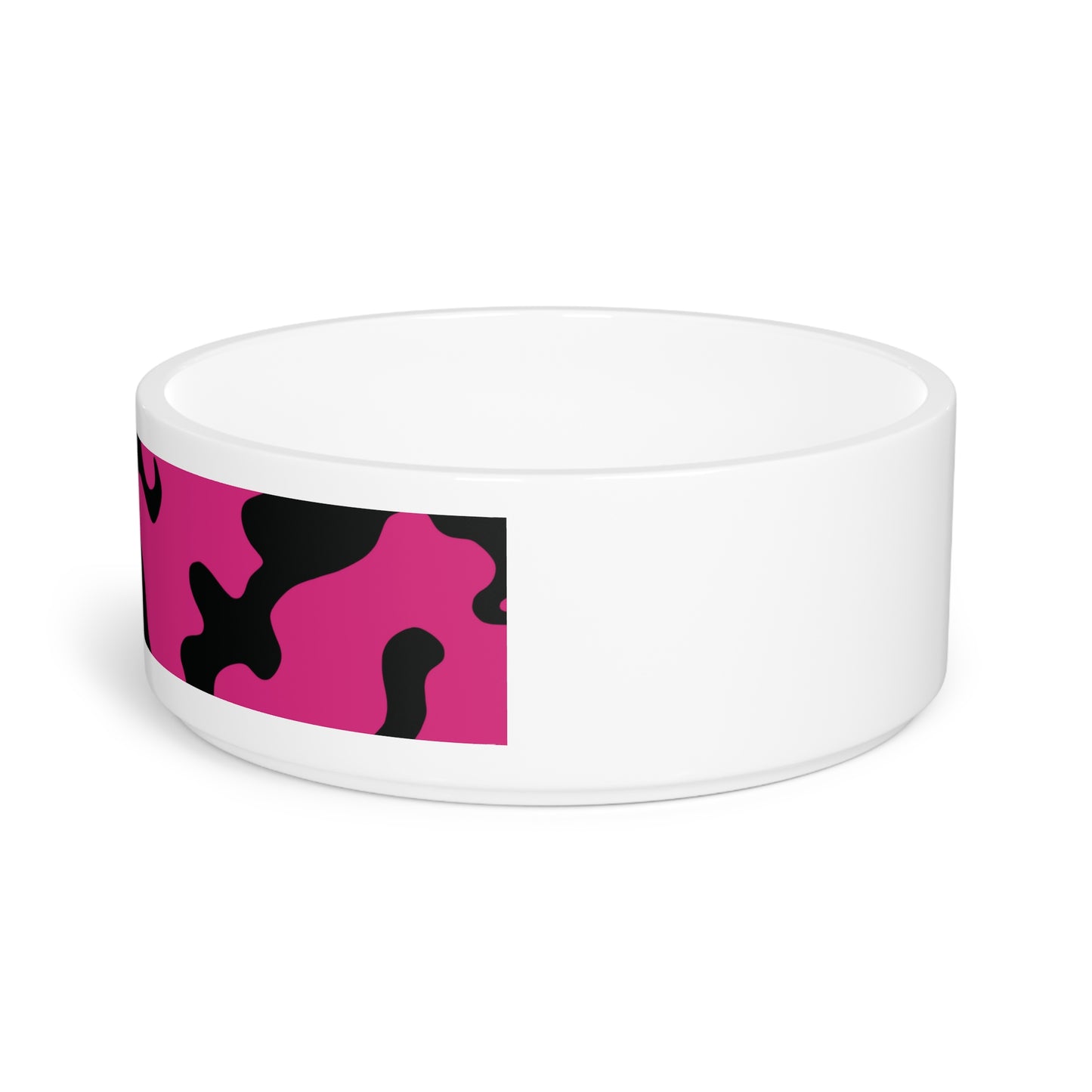 Pet Bowl 16oz (473ml) | Camouflage Fuchsia & Black Design