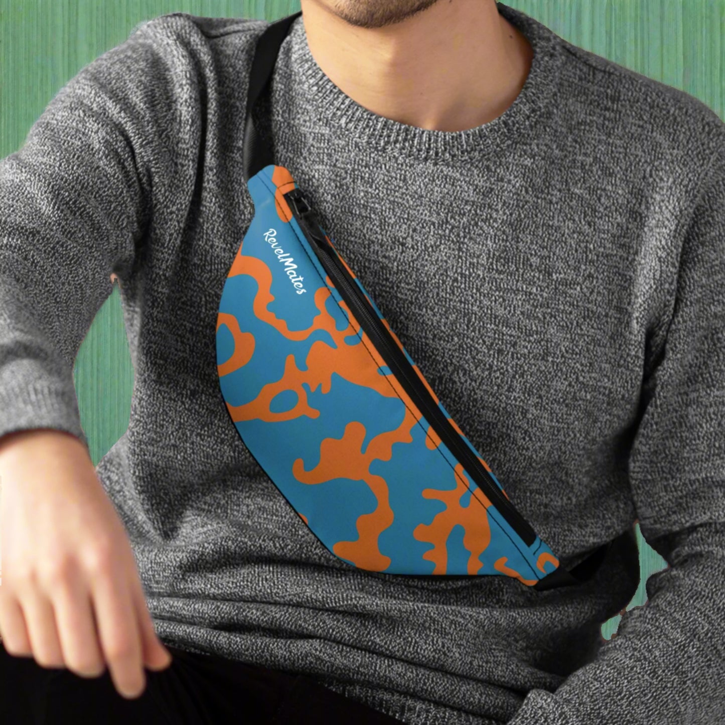 Unisex Fanny Pack | Waist Pack | Hip Pack | Hip Bag | Hips Bag | Waist Bag | Camouflage Blue & Orange Design