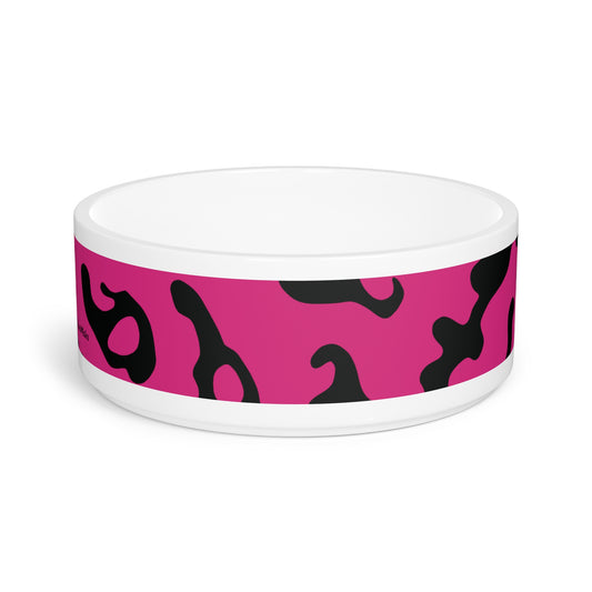 Pet Bowl 16oz (473ml) | Camouflage Fuchsia & Black Design