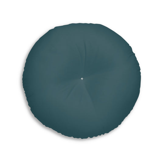 Round Tufted Floor Pillow | for Pets and Companions | Turquoise & Brown RevelMates Design