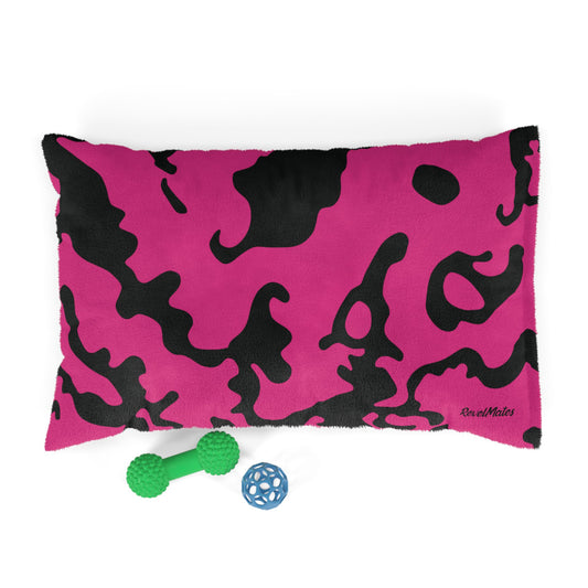 Pet Bed | for Dogs, Cats and all beloved Pets | Camouflage Fuchsia & Black Design