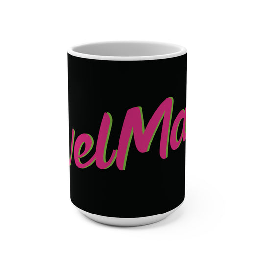 Ceramic Mug 15oz (440 ml) | Black & Fuchsia RevelMates Design