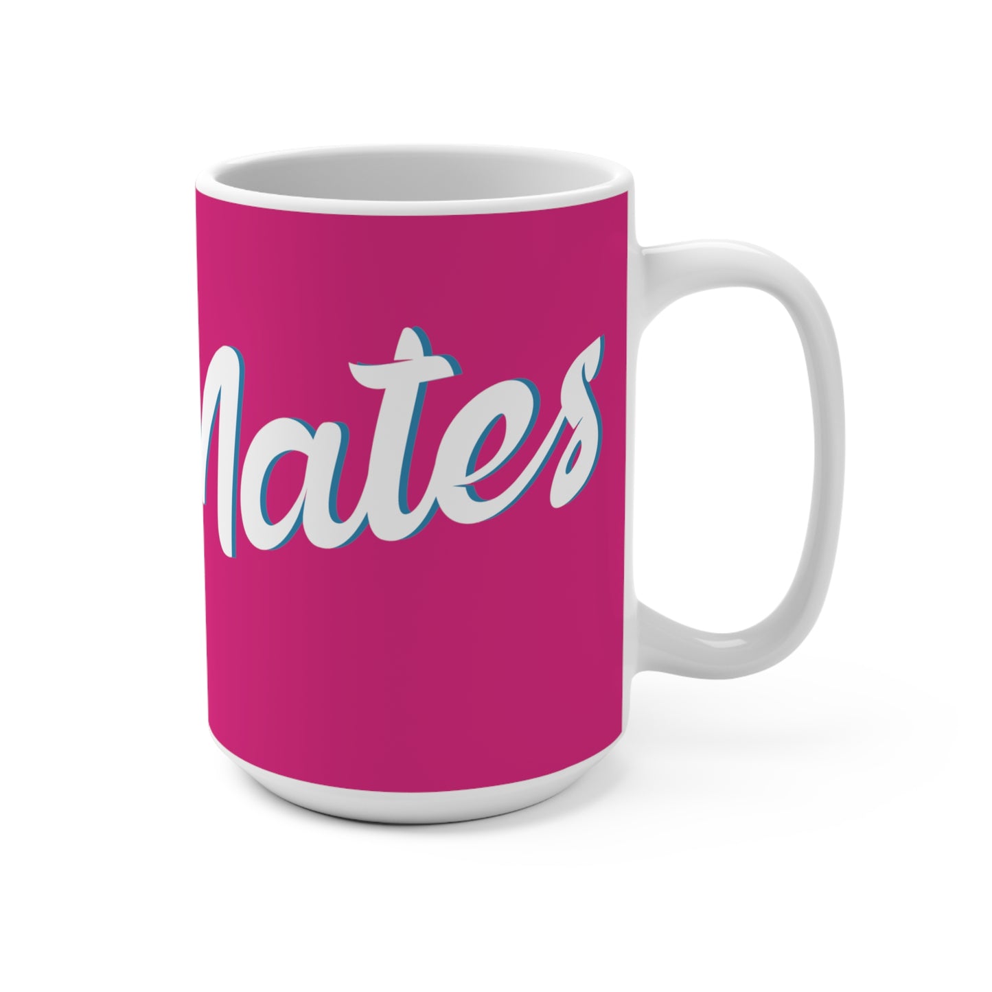 Ceramic Mug 15oz (440 ml) | Fuchsia & White RevelMates Design