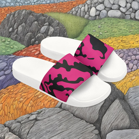 Men's Removable Strap Sandals | Camouflage Fuchsia & Black Design | 2 colors