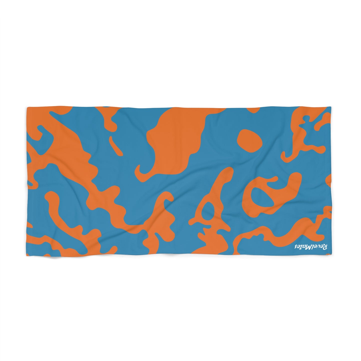 Beach Towel | Camouflage Blue & Orange Design