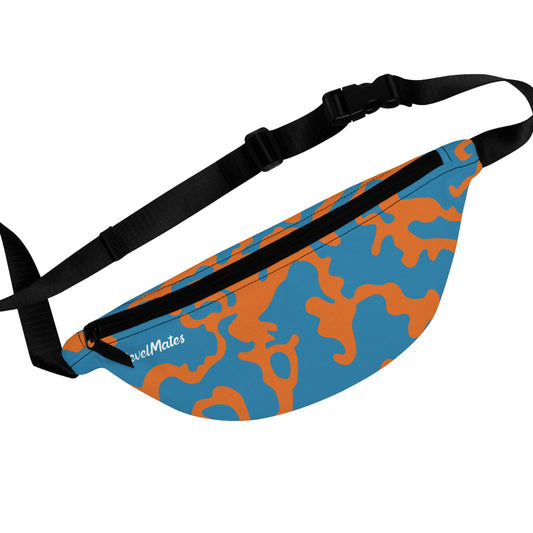 Unisex Fanny Pack | Waist Pack | Hip Pack | Hip Bag | Hips Bag | Waist Bag | Camouflage Blue & Orange Design