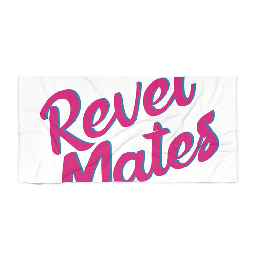 Beach Towel | White & Fuchsia RevelMates Design