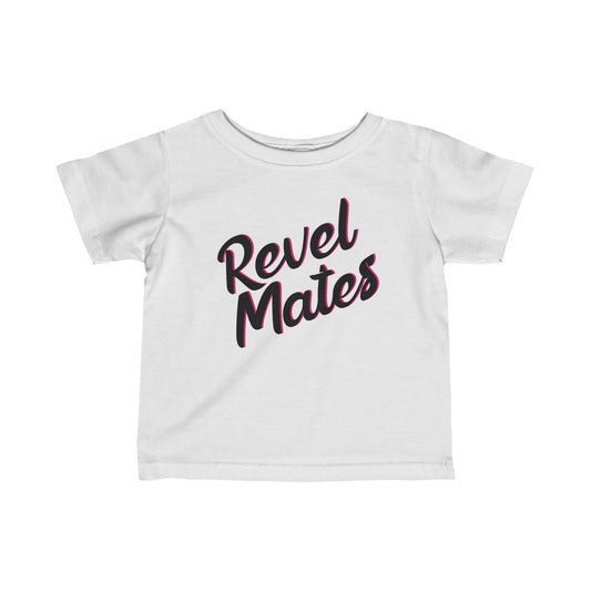 Infant Unisex Lightweight Fine Jersey T-Shirt | 6M-24M | White & Black RevelMates Design
