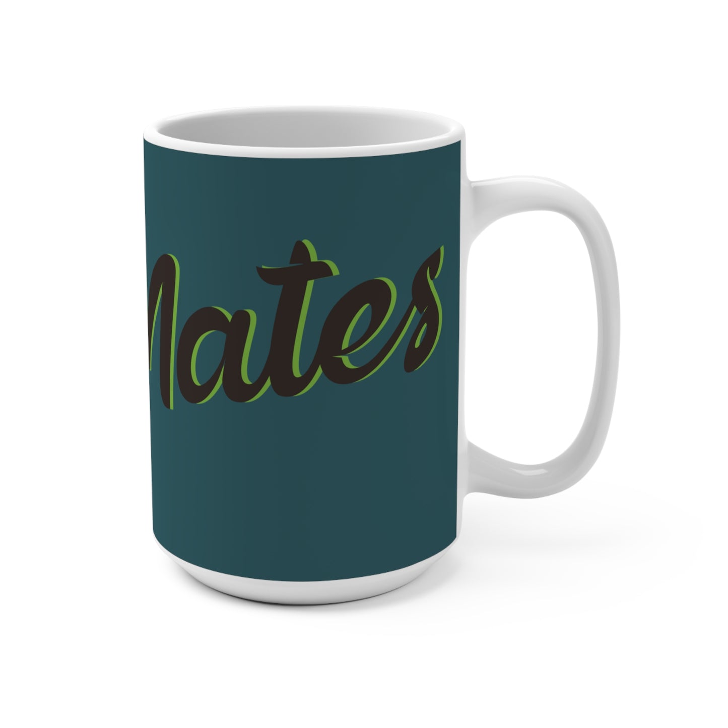 Ceramic Mug 15oz (440 ml) | Turquoise & Brown RevelMates Design