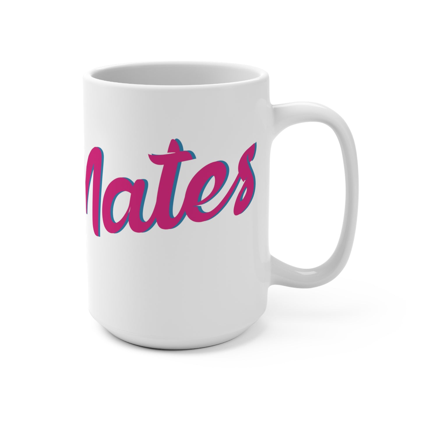 Ceramic Mug 15oz (440 ml) | White & Fuchsia RevelMates Design