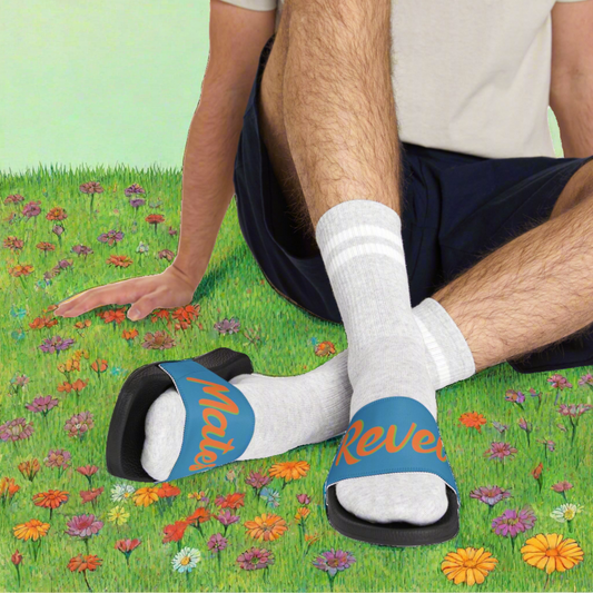 Men's Removable Strap Sandals | Blue & Orange RevelMates Design | 2 colors