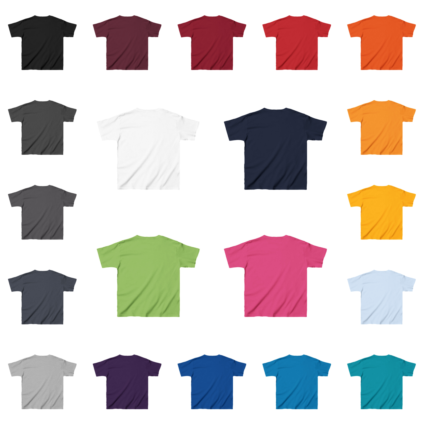 Youth Unisex Heavy Cotton T-Shirt | Dog Skull Tattoo Design | 20 colors