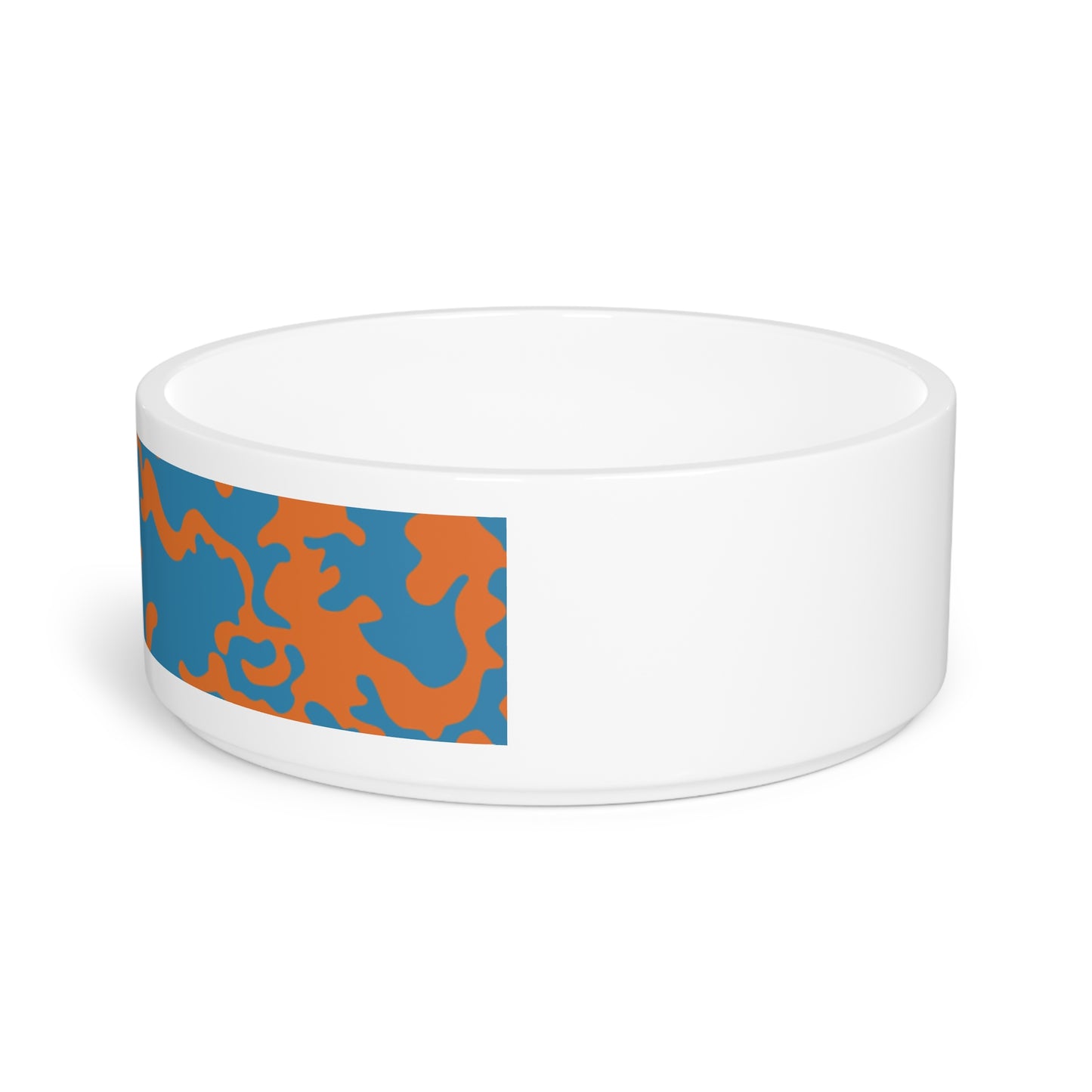 Pet Bowl 16oz (473ml) | Camouflage Blue & Orange Design