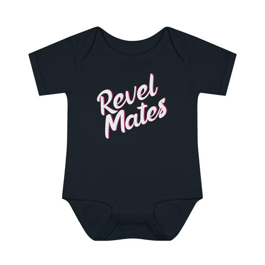 Infant Unisex Baby Rib Bodysuit | NB-24M | Black & White RevelMates Design