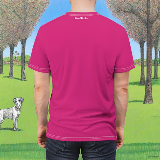 Unisex Cut & Sew T-Shirt | All Over Print Tee | Fuchsia & White RevelMates Design