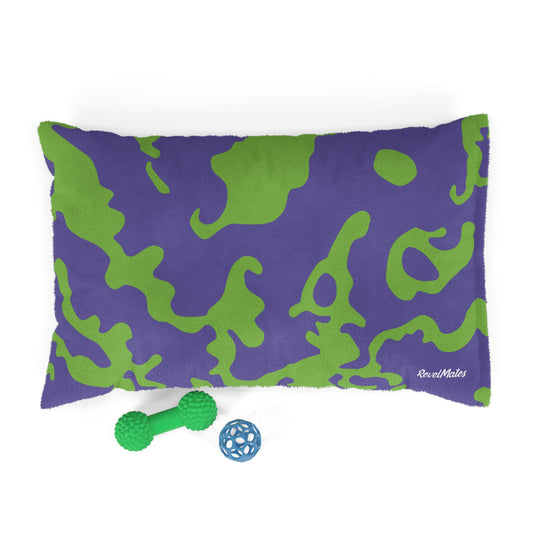 Pet Bed | for Dogs, Cats and all beloved Pets | Camouflage Lavender & Lime Design