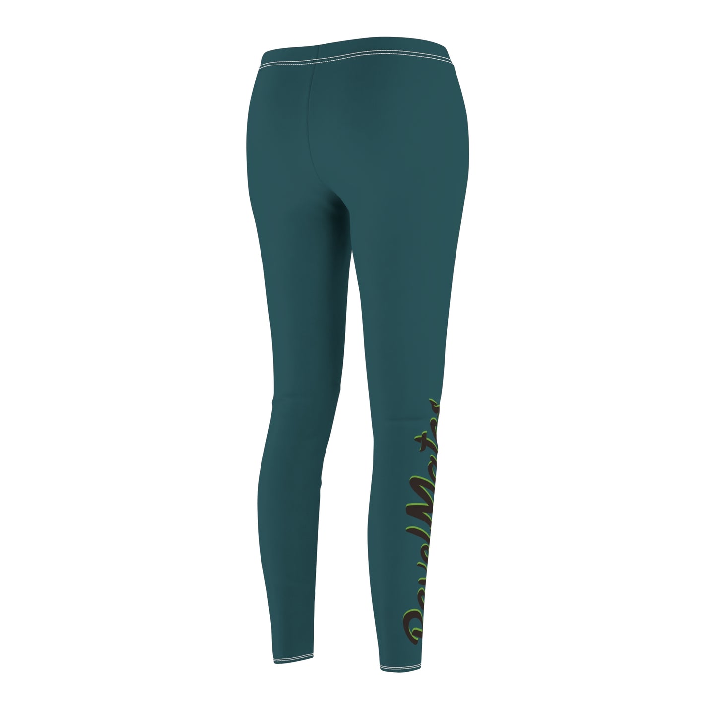 Women's Cut & Sew Casual Leggings | Turquoise & Brown RevelMates Design