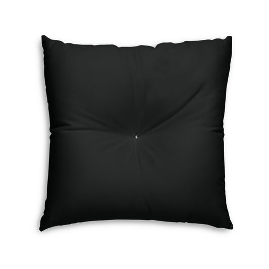 Square Tufted Floor Pillow | for Pets and Companions | Black & Fuchsia RevelMates Design