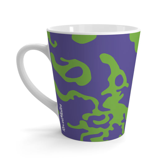 Latte Mug 12oz (350 ml) | Camouflage Lavender & Lime Design