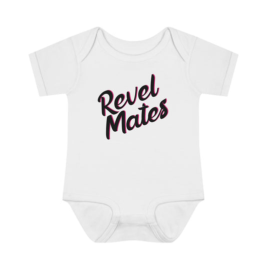 Infant Unisex Baby Rib Bodysuit | NB-24M | White & Black RevelMates Design