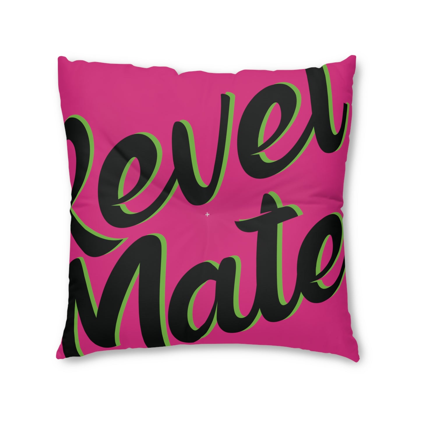 Square Tufted Floor Pillow | for Pets and Companions | Fuchsia & Black RevelMates Design