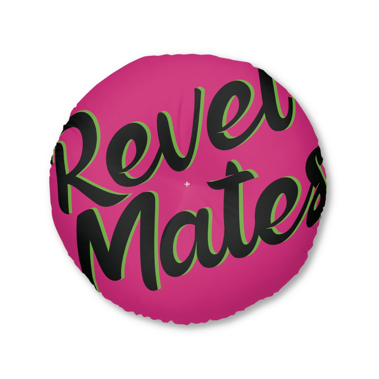 Round Tufted Floor Pillow | for Pets and Companions | Fuchsia & Black RevelMates Design