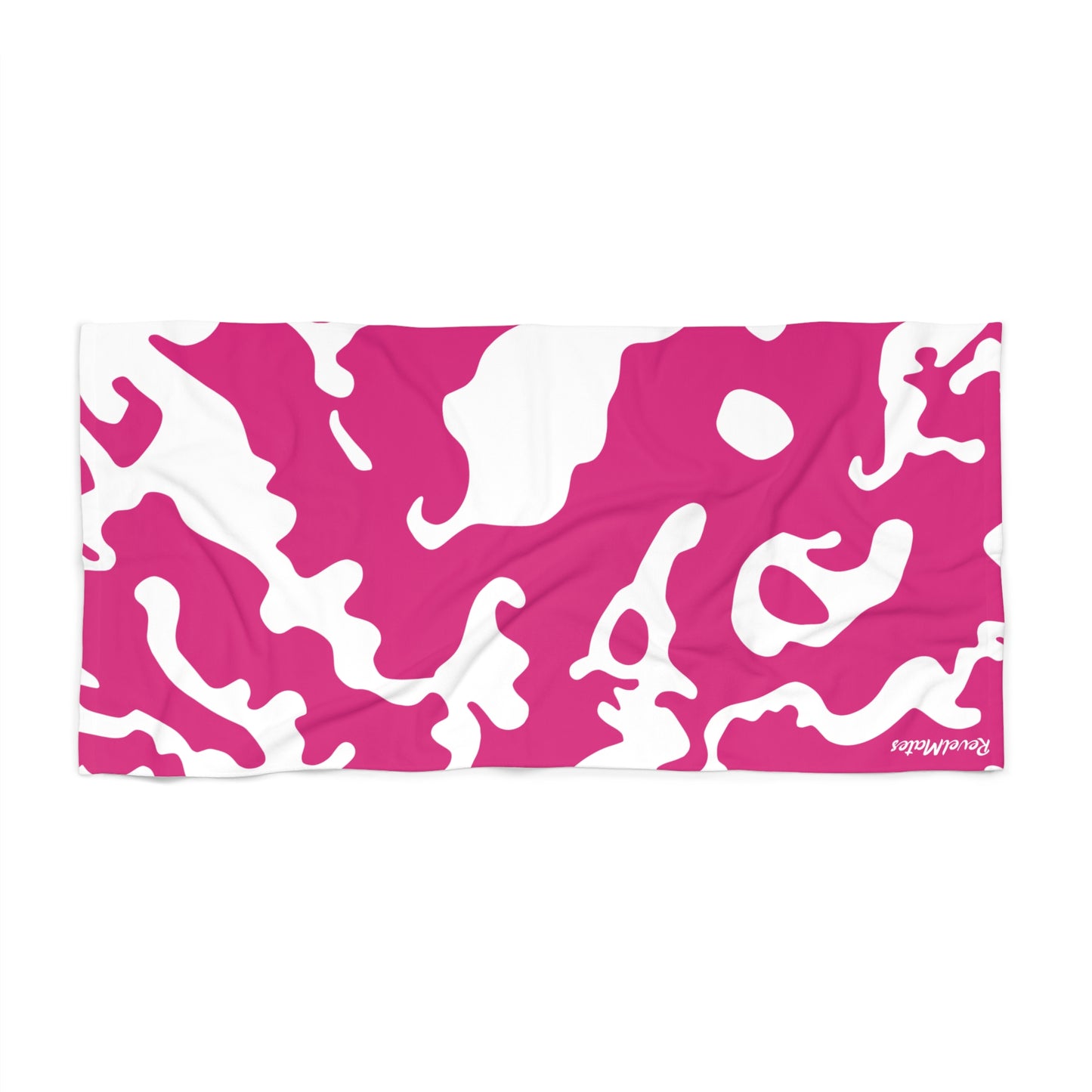 Beach Towel | Camouflage Fuchsia & White Design