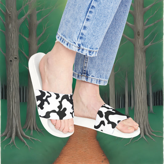 Women's Removable Strap Sandals | Camouflage White & Black Design | 2 colors