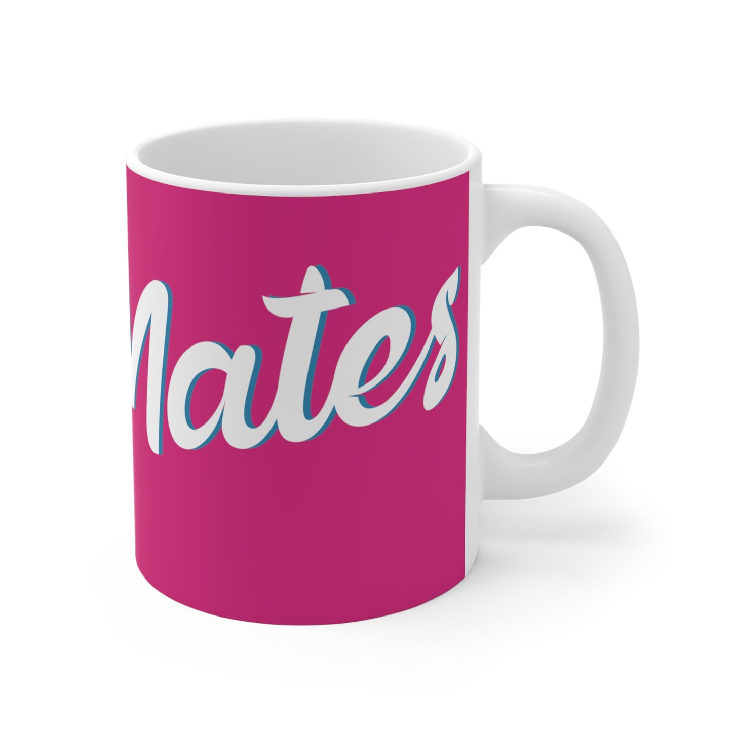 Ceramic Mug 11oz (330 ml) | Fuchsia & White RevelMates Design