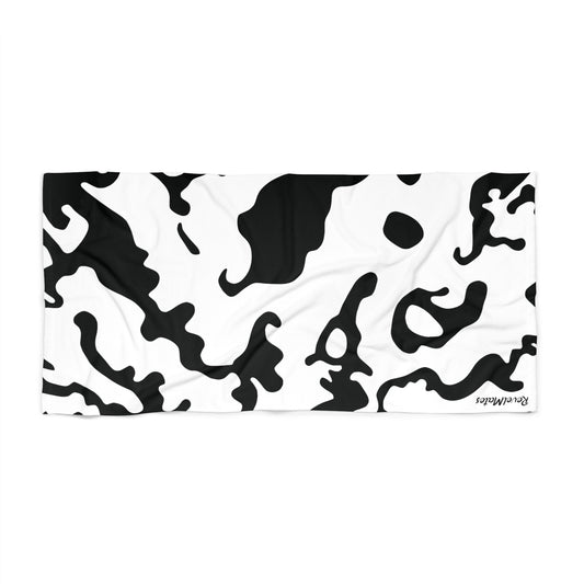 Pet Bath Towel | Camouflage White & Black Design