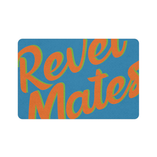 Pet Food Mat | for Dogs, Cats and all beloved Pets | Blue & Orange RevelMates Design